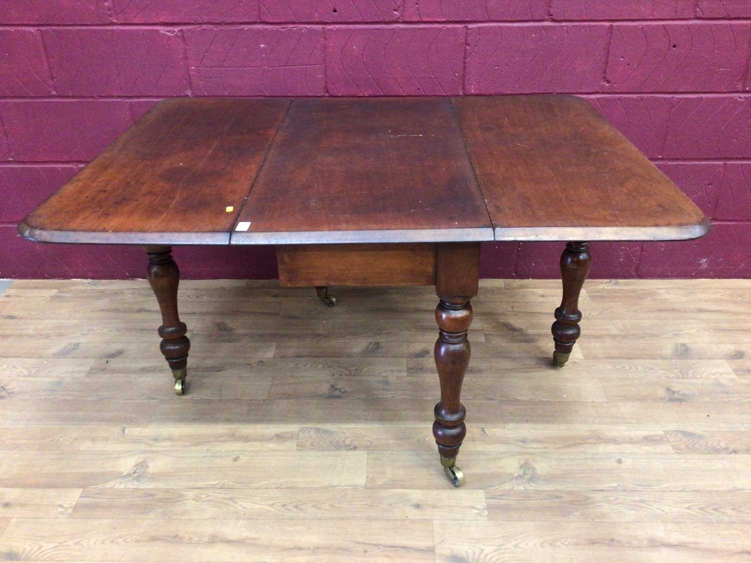 Lot 351 - Victorian mahogany drop-leaf dining table