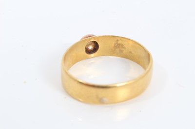 Lot 68 - Gold wedding ring set with an old cut diamond estimated to weigh approximately 0.35cts, Ring size O½