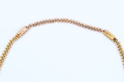 Lot 73 - Late 19th century continental 14ct gold fringe necklace