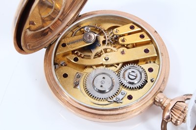 Lot 82 - Early 20th century Gentlemen’s Swiss 14ct rose gold cased full hunter pocket watch