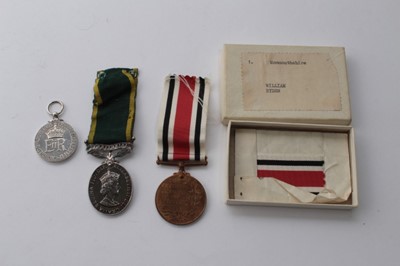 Lot 649 - Elizabeth II Coronation medal (unnamed) together with an Elizabeth II Territorial Efficiency medal named to Q / 367656 CPL. R. J. Maher. QARANC and an Elizabeth II Special Constabulary medal named...