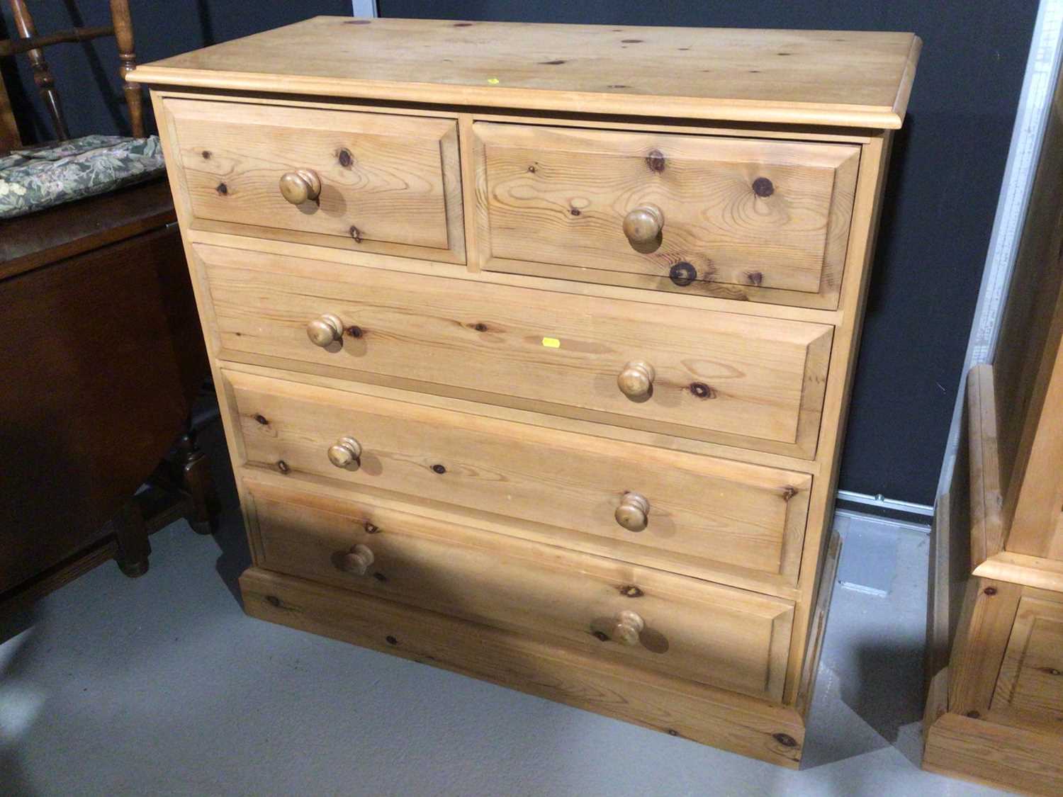 Lot 5 - Modern pine chest of two short and three long drawers, 106cm wide x 50cm deep x 104.5cm high