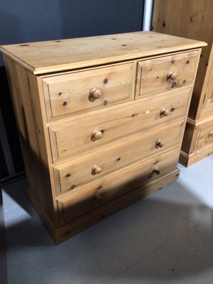 Lot 5 - Modern pine chest of two short and three long drawers, 106cm wide x 50cm deep x 104.5cm high