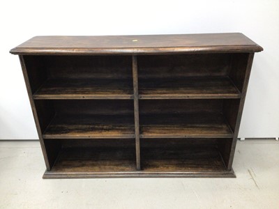 Lot 20 - Oak low bookcase, 120cm wide x 28cm deep x 82cm high