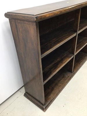 Lot 20 - Oak low bookcase, 120cm wide x 28cm deep x 82cm high