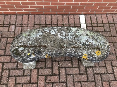 Lot 53 - Concrete garden bench with squirrel supports 111cm x 46cm