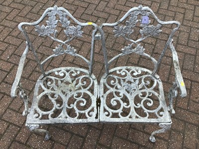 Lot 67 - Aluminium two seater garden bench 91cm wide x 84cm high with a revolving office chair