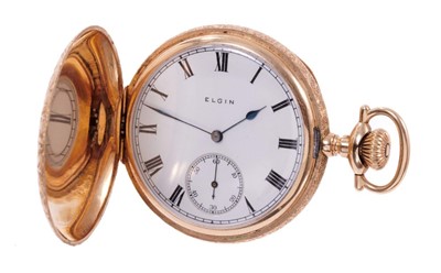 Lot 709 - Early 20th century American Elgin 14k gold pocket watch