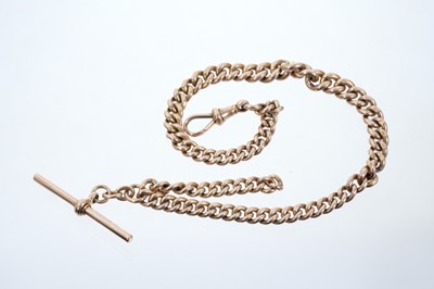 Lot 646 - Edwardian 9ct rose gold watch chain