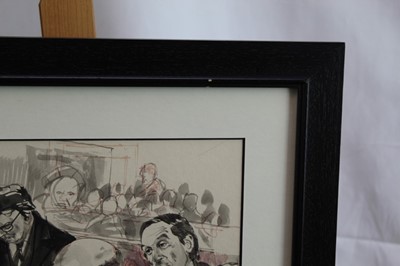 Lot 1191 - Michael Frith - Jeremy Thorpe former Liberal Democrat leader, featured on the ITN news in court