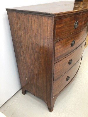 Lot 30 - 19th century mahogany bowfront chest of two short and three long graduated drawers, 106.5cm wide x 55cm deep x 104cm high