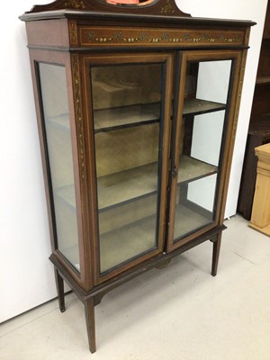 Lot 80 - Edwardian inlaid mahogany display cabinet with bevelled mirrored back 91cm wide x 168cm high
