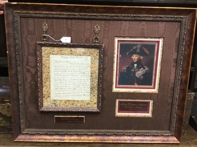 Lot 68 - Vice-Admiral Lord Horatio Nelson K.B. - a rare handwritten letter dated June 12th 1801