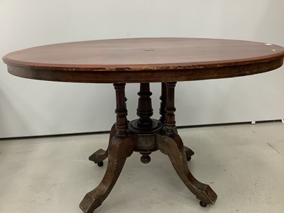 Lot 85 - Victorian inlaid oval tilt top loo table 117cm