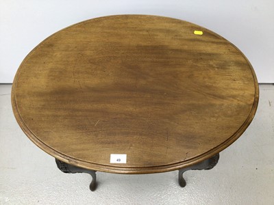 Lot 49 - Edwardian mahogany oval occasional table on slender cabriole legs 68cm wide
