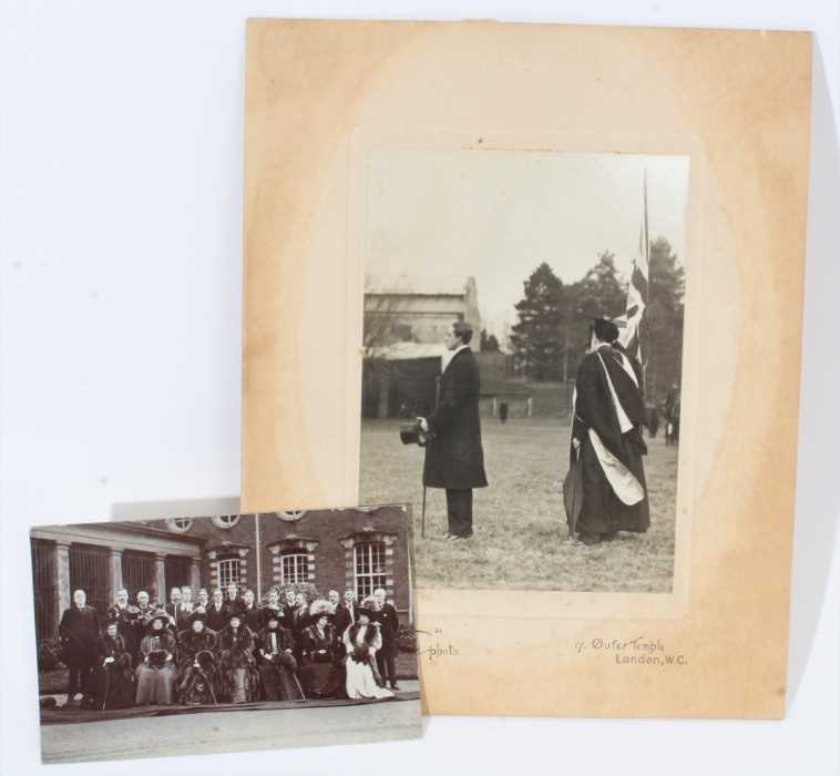 Lot 25 - Wellington College, two Edwardian black and white photographs of King Alfonso XIII of Spain visiting the school (2)