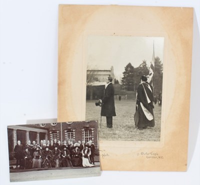 Lot 25 - Wellington College, two Edwardian black and white photographs of King Alfonso XIII of Spain visiting the school (2)