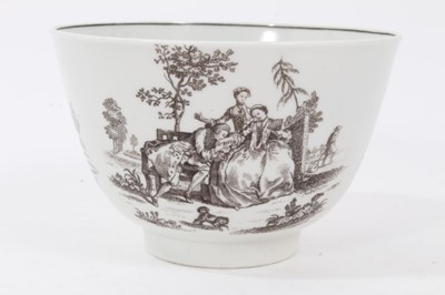 Lot 182 - Worcester bowl, c.1762, printed by Robert Hancock with L'Amour, 14.75cm diameter