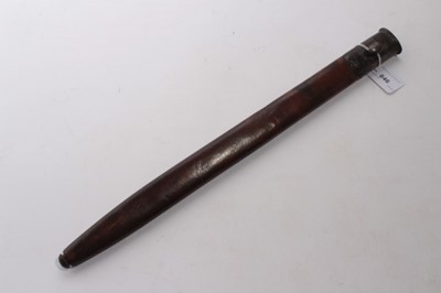 Lot 975 - Scarce First World War 1907 pattern bayonet with hooked quillion, fullered steel blade retaining almost all original finish, stamped Sanderson, 10' 08, in brown leather scabbard, stamped H.G.R. 08