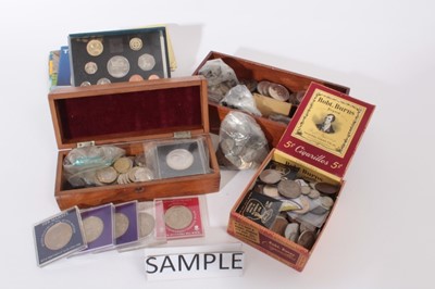 Lot 389 - World Mixed coinage and medallions to include some silver The Royal Mint UK Proof Crown '70th Birthday' 1996,...