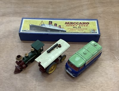 Lot 1624 - Corgi Commer 3/4 ton Hammonds delivery van 2 early M.O.Y. plus an empty Meccano No.52 Cunard White Star box