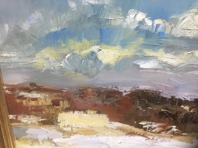 Lot 162 - Polish School, oil on canvas, abstract coastal scene