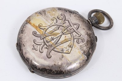 Lot 100 - Edwardian silver snuff box, silver pocket watch, Georgian brass pocket sovereign scales, silver mounted and ebony crucifix icon, one other silver crucifix pendant and a silver dress ring