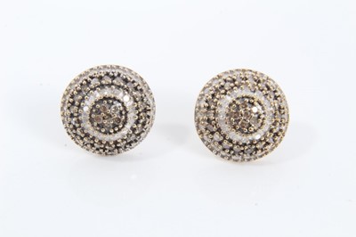 Lot 110 - Pair 9ct gold diamond set earrings