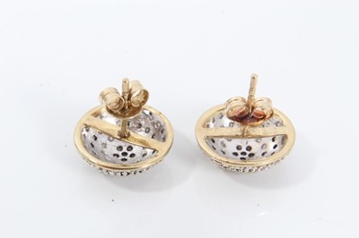 Lot 110 - Pair 9ct gold diamond set earrings