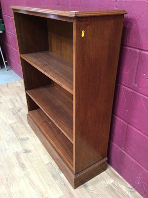 Lot 348 - Mahogany open bookcase with adjustable shelves, 92cm wide, 31cm deep, 112cm high