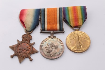 Lot 656 - First World War 1914 - 15 Star Trio comprising 1914 - 15 Star, War and Victory medals named to 9924 PTE. H. Edwards. R. Lanc. R. (mounted on bar)