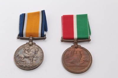 Lot 657 - First World War medal pair comprising Mercantile Marine and War medals named to Frederick W. Dann