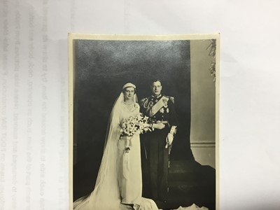 Lot 31 - T.R.H. The Duke and Duchess of Kent signed black and white wedding photograph postcard