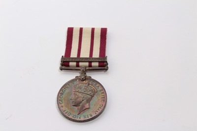 Lot 659 - George VI Naval General Service medal with one clasp- Palestine 1945 - 48, named to P/JX. 146530 E. Gibson. A. B. R.N.