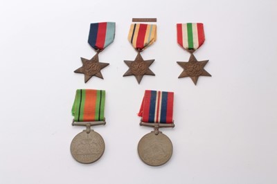 Lot 662 - Second World War Casualty medal group comprising 1939 - 1945, Italy Star, Africa Star, Defence and War medals, together with condolence slip named to 3865664 PTE W Smith - Buffs, a photograph of Wi...