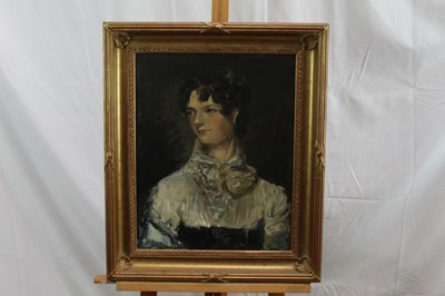 Lot 1070 - After John Constable (1776-1837), a 20th century oil on canvas - portrait of Maria Bicknell