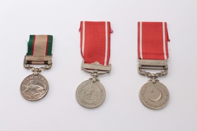 Lot 671 - George VI India General Service medal 1936 - 39 with one clasp- North West Frontier 1937 - 39, named to 11616 Sep. Sadat. Khan. 1 - Punjab. R. together with two Pakistani medals (3)