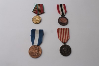 Lot 673 - Collection of sixteen European and Soviet medals to include Croix du Combattant and Great Patriotic War Anniversary medals (16)