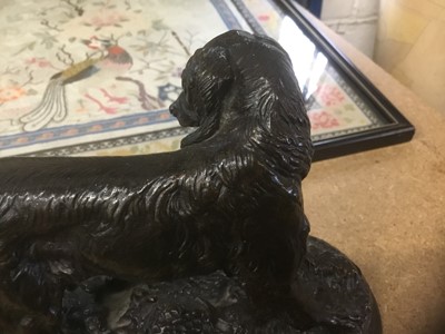 Lot 802 - After Jules Moigniez (1835-1894): pair of bronze figures of hunting dogs