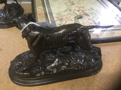 Lot 802 - After Jules Moigniez (1835-1894): pair of bronze figures of hunting dogs