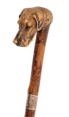 Lot 804 - Well carved Swaine-Brigg novelty walking stick