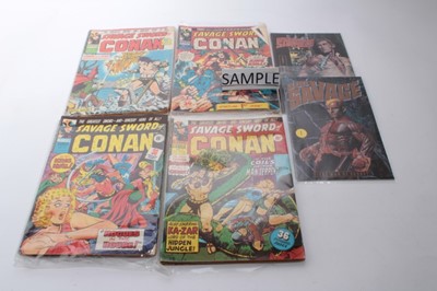 Lot 15 - Collection of The Savage Sword of Conan The Barbarian comics (1970s -1980s), approximately 86 together with two Doc Savage comics