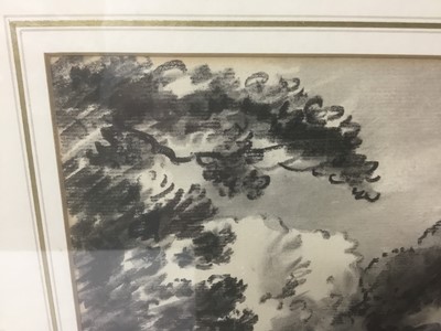 Lot 15 - Thomas Monro (1759-1833) charcoal and wash - a landscape, in glazed gilt frame