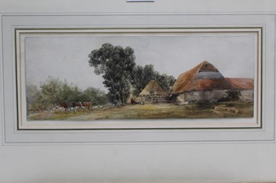 Lot 1242 - Edward Duncan (1803-1882) watercolour- Landscape with cattle