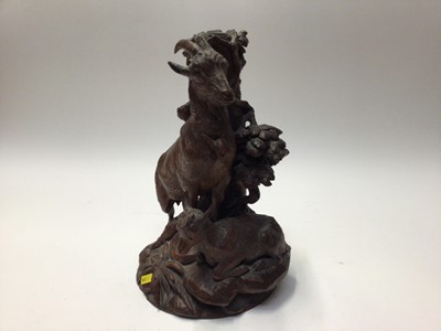 Lot 2247 - Impressive Black Forest Carved Wood lamp base with makers stamp