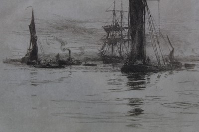Lot 1046 - William Lionel Wyllie (1851-1931) signed artist proof etching - River of Gold, 26cm x 41cm, in glazed oak frame  
Provenance: T. Richardson & Co, Piccadilly p