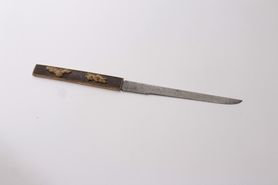 Lot 961 - 19th century Japanese Edo period kodzuka Kinmichi, circa 1840, 22cm overall