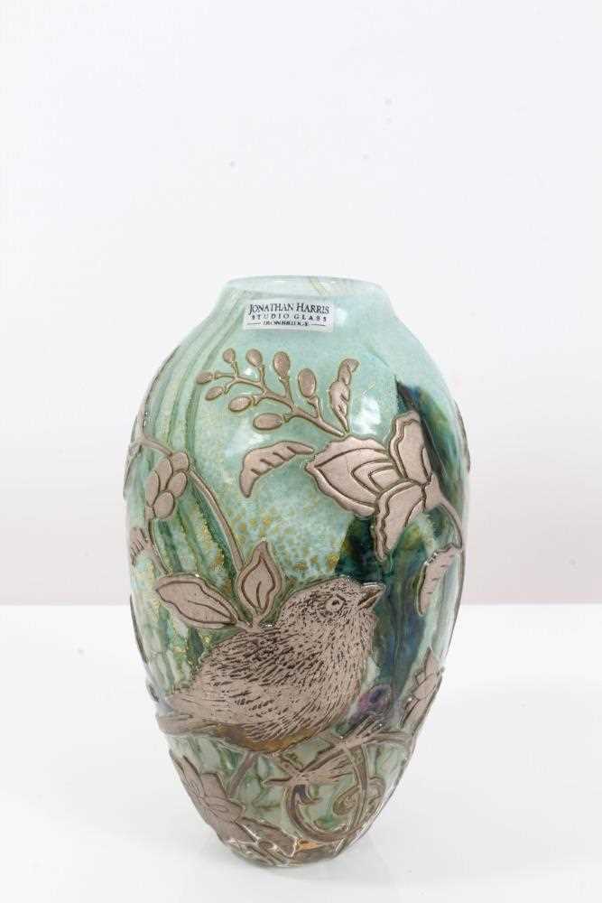 Lot 1003 - Jonathan Harris, art glass and silver clad vase