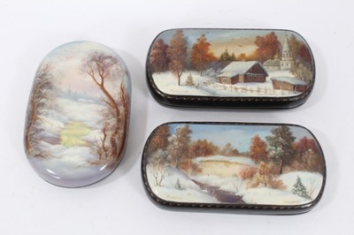 Lot 829 - Three Russian lacquered boxes