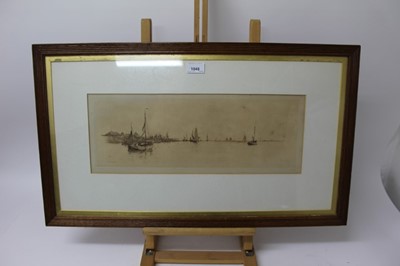 Lot 45 - William Lionel Wyllie (1851-1931) signed artist proof etching - Bruinisse, Holland, 18cm x 48cm, in glazed oak frame 
Provenance: T. Richardson & Co, Piccadilly